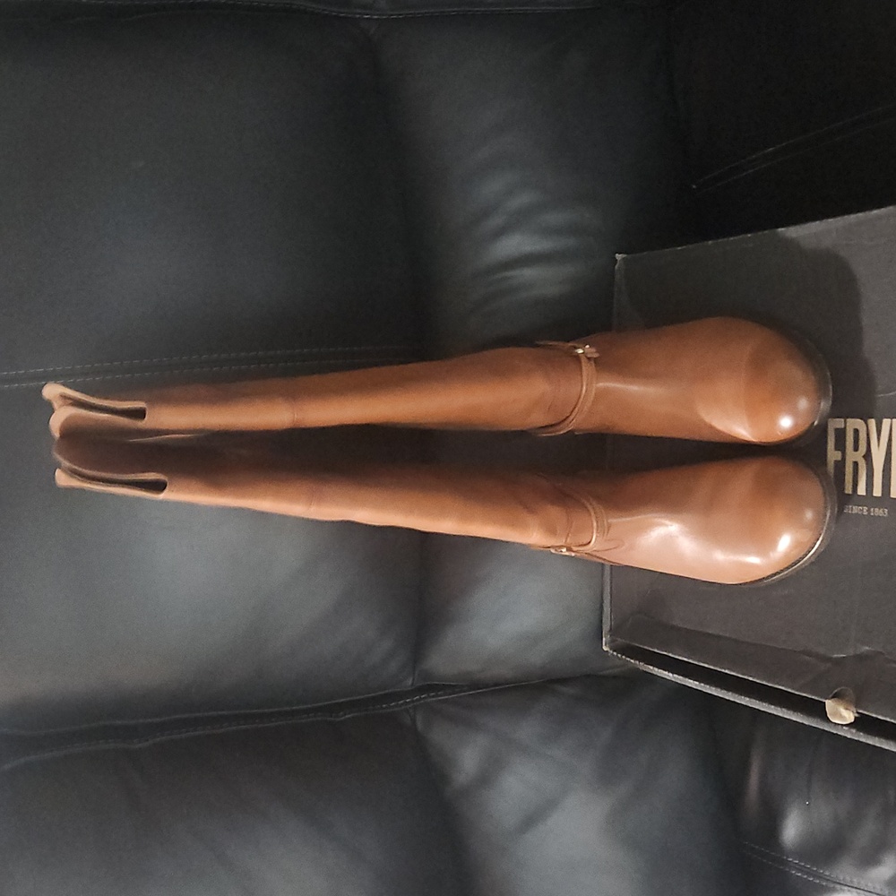 Frye Tan Knee Leather Boots - Picture 2 of 6